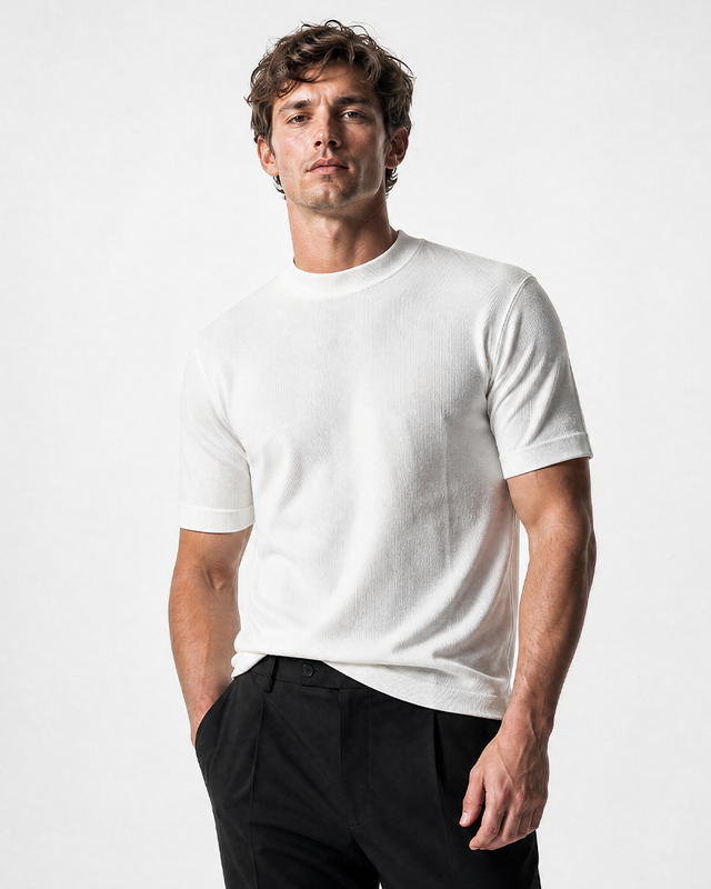 IOS KNITTED T-SHIRT - IVORY