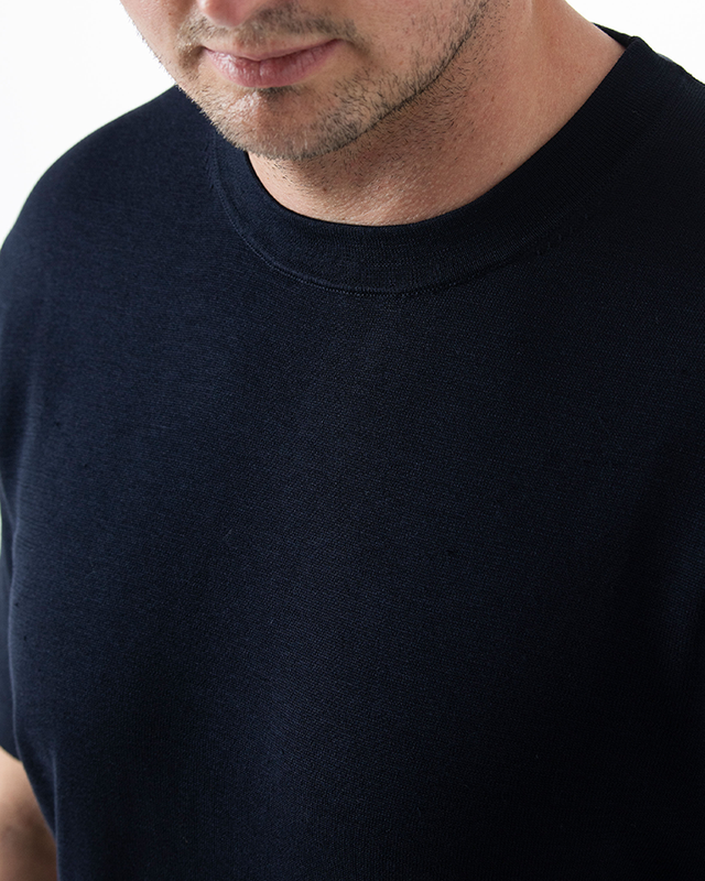 IOS KNITTED T-SHIRT -  NAVY