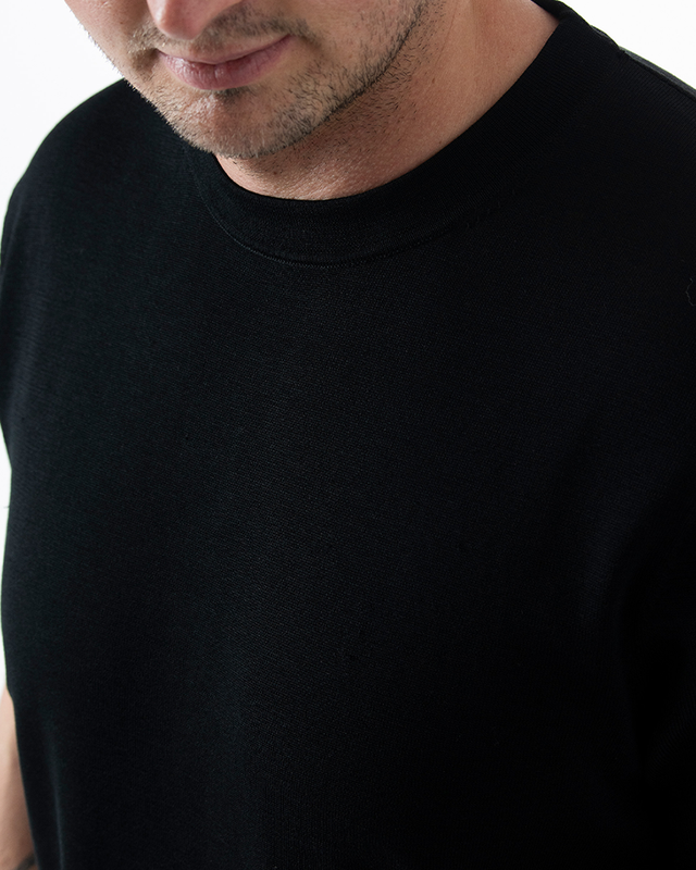 IOS KNITTED T-SHIRT -  BLACK