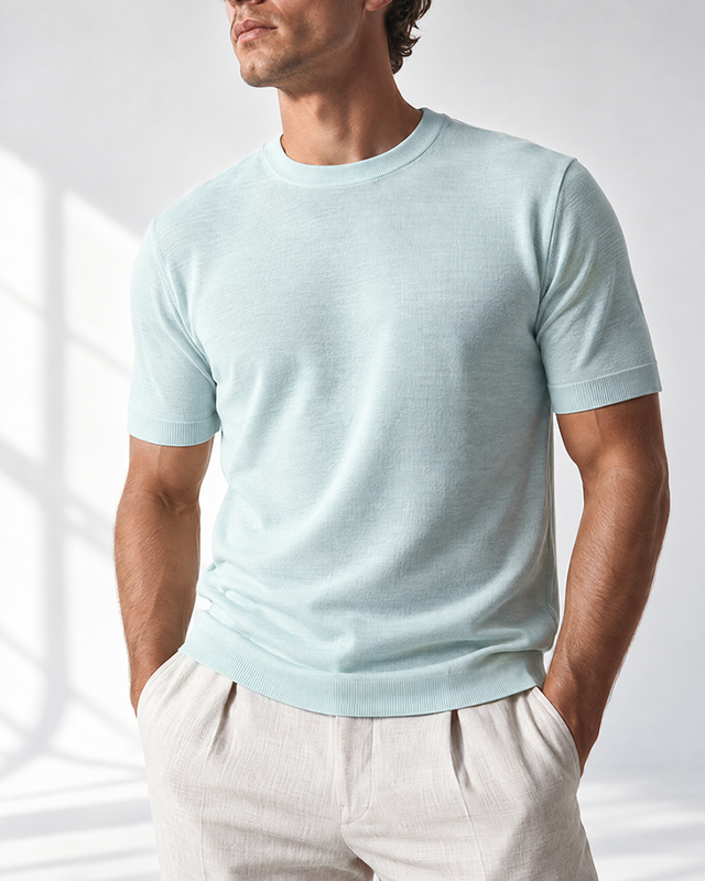 IOS KNITTED T-SHIRT - MINT