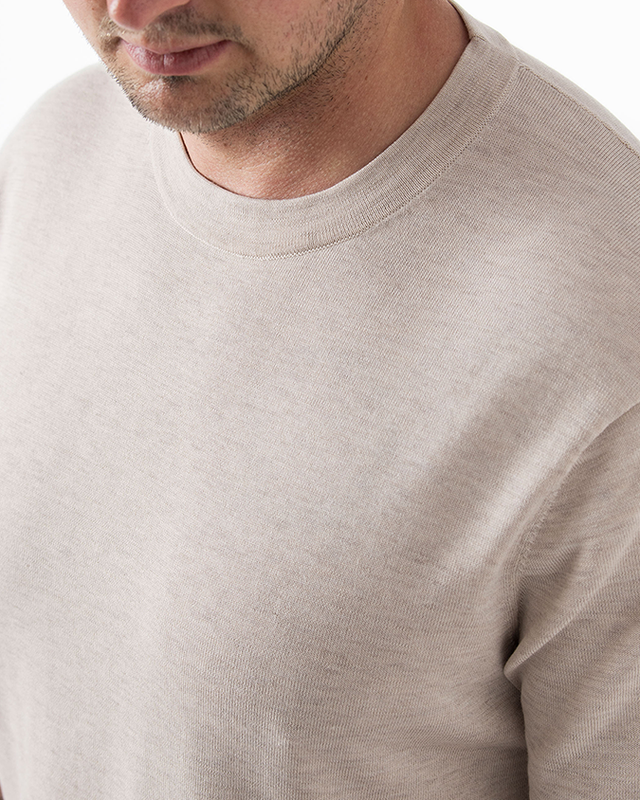 IOS KNITTED T-SHIRT -  BEIGE MEL.