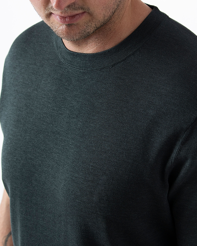 IOS KNITTED T-SHIRT - DARK GREEN