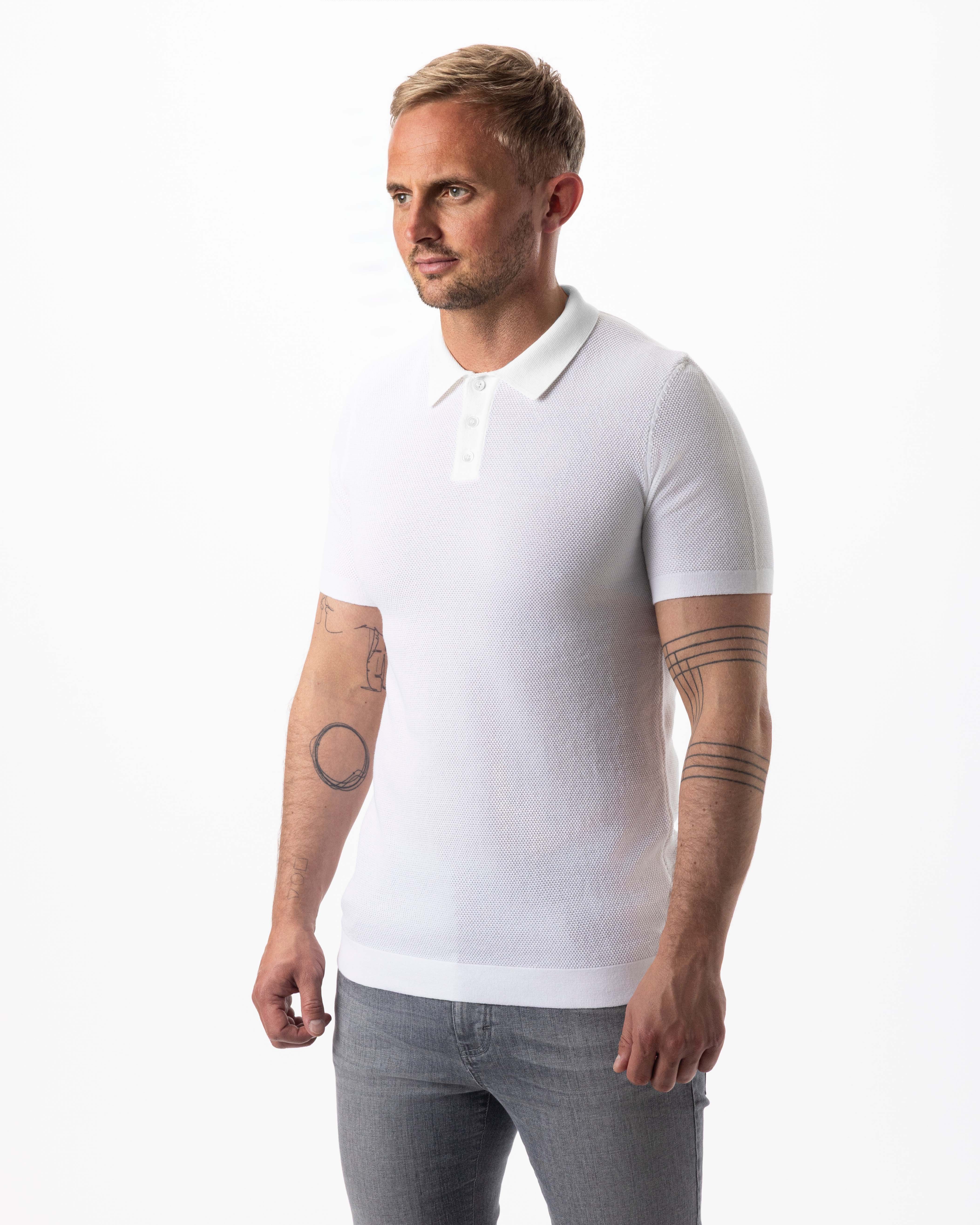 IOS KNITTED POLO - IVORY