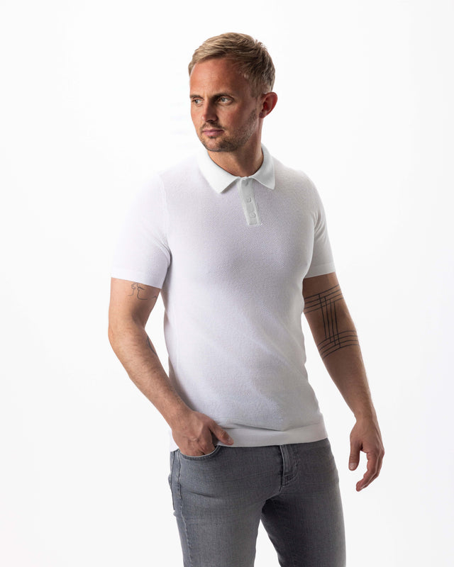 IOS KNITTED POLO - IVORY