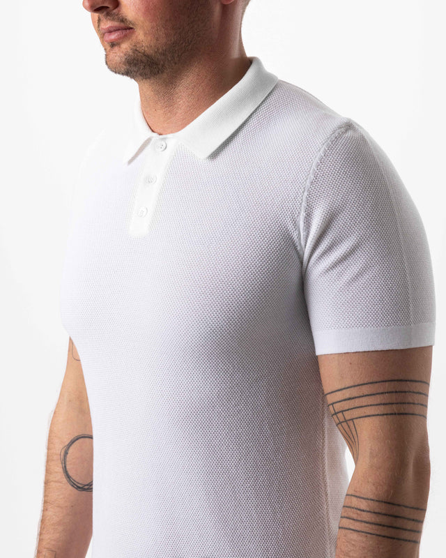 IOS KNITTED POLO - IVORY