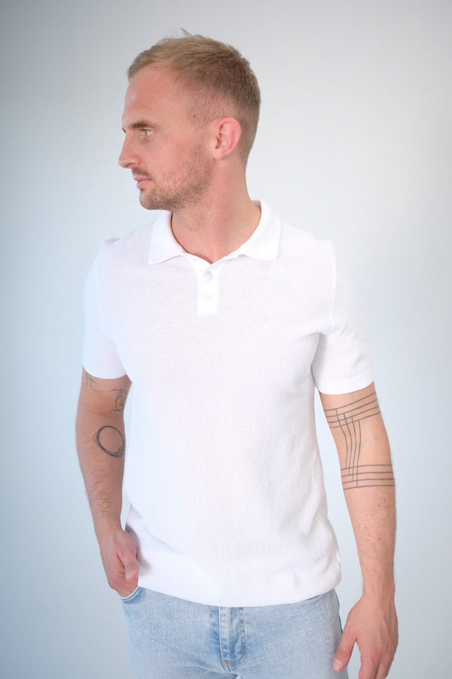 IOS KNITTED POLO -  IVORY