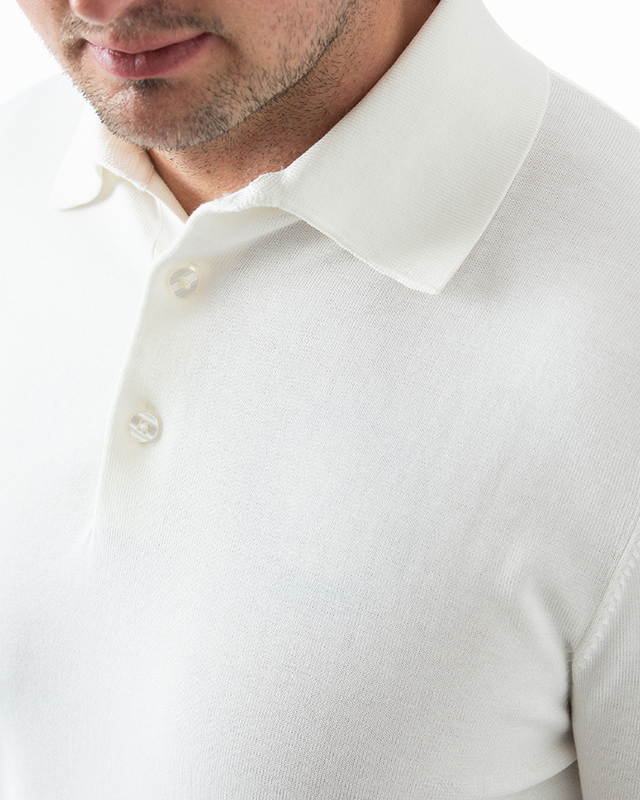 IOS KNITTED POLO -  IVORY