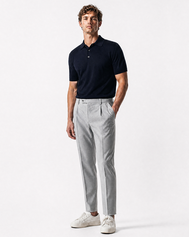 IOS KNITTED POLO - NAVY