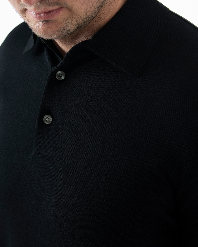 IOS KNITTED POLO -  BLACK