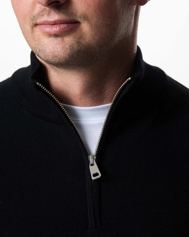 IOS TURTLE zip merino - BLACK