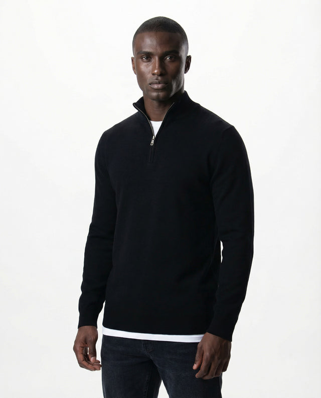 IOS TURTLE zip merino - BLACK
