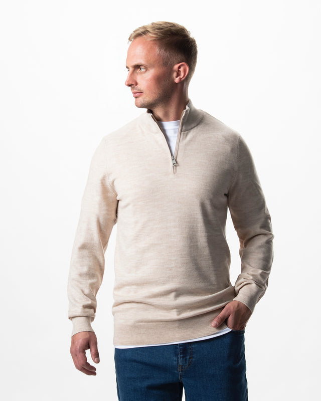 IOS TURTLE zip merino - IVORY MEL.