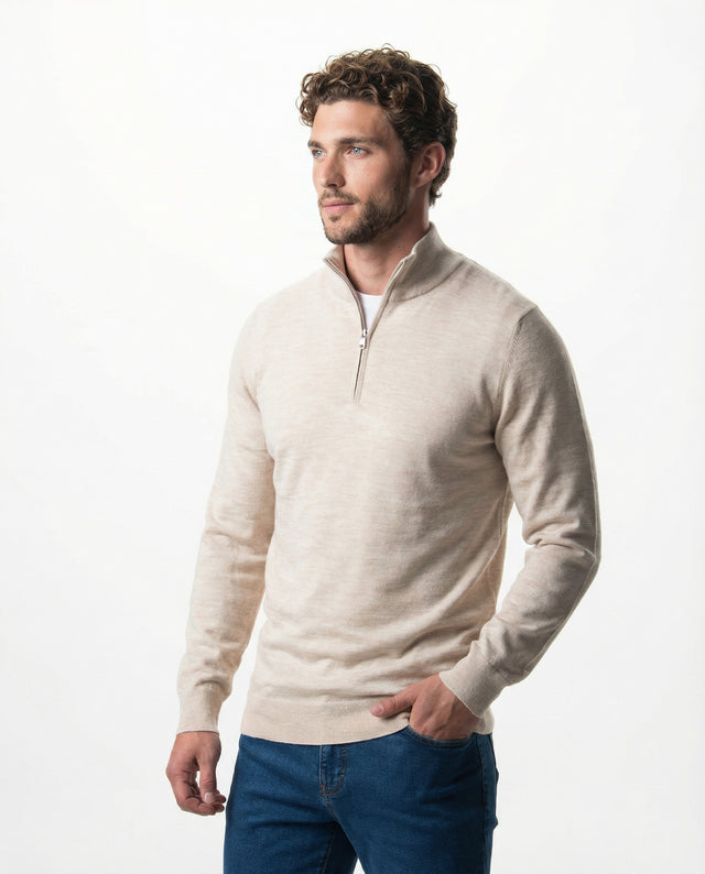 IOS TURTLE zip merino - IVORY MEL.