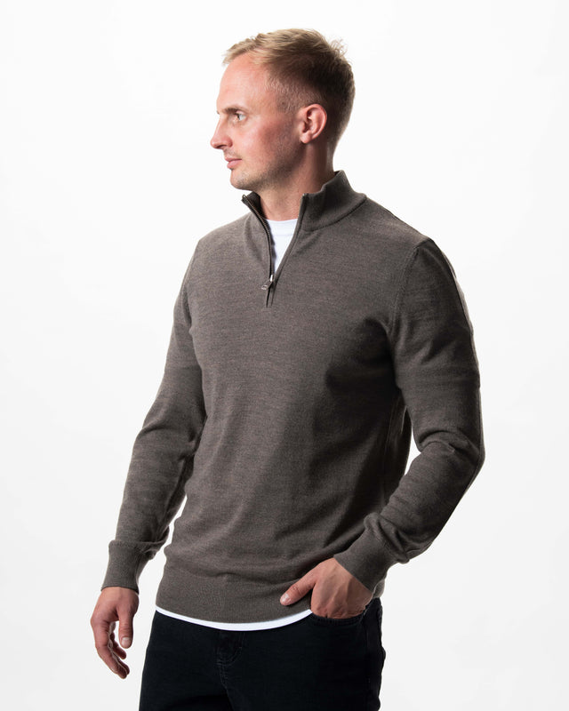 IOS TURTLE zip merino - BRAUN MEL.