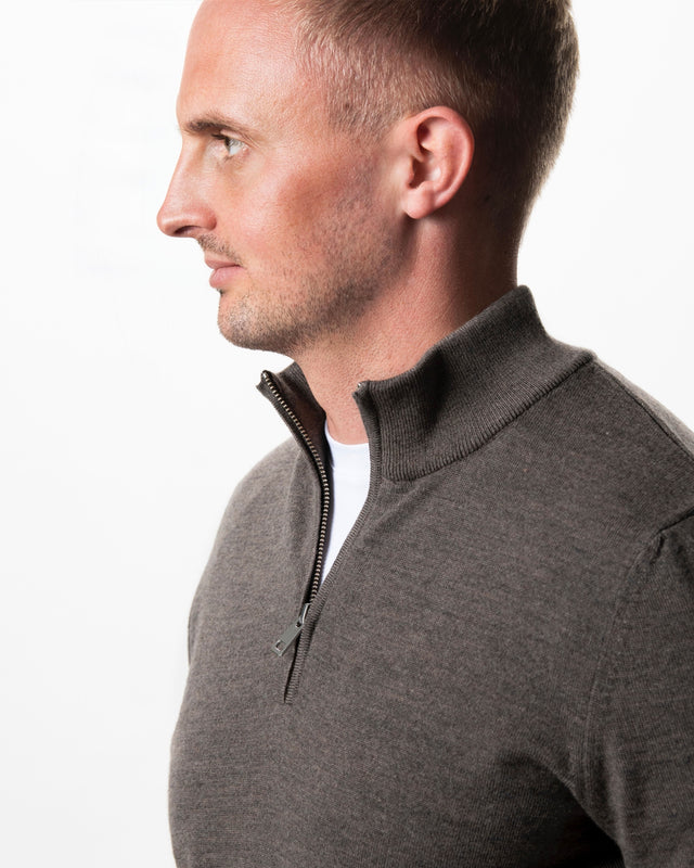 IOS TURTLE zip merino - BRAUN MEL.