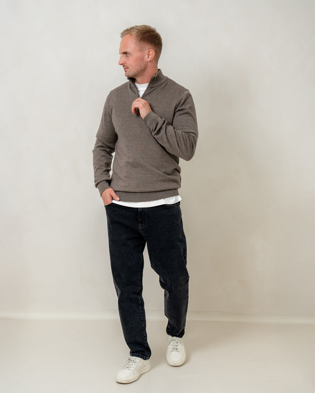 IOS TURTLE zip merino - BRAUN MEL.