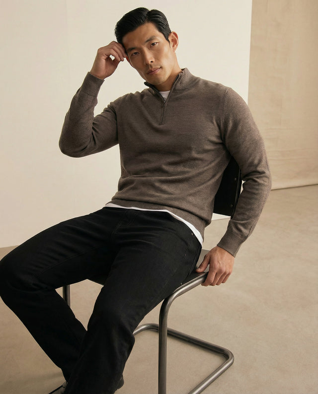 IOS TURTLE zip merino - BRAUN MEL.