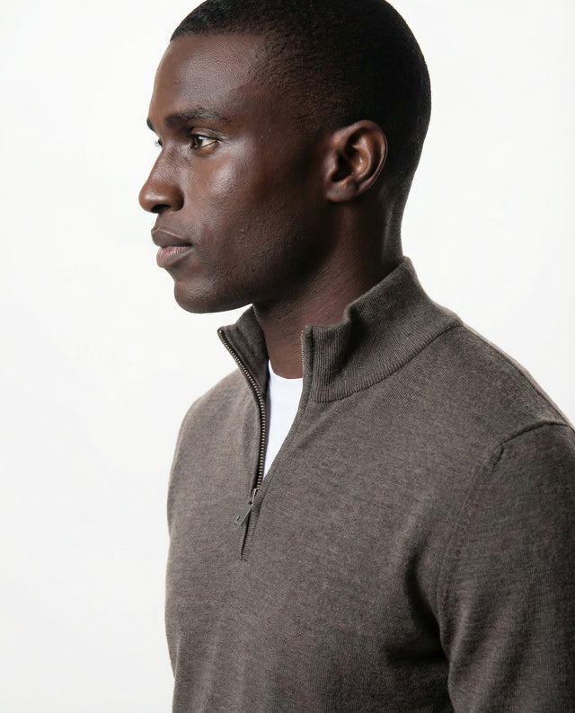 IOS TURTLE zip merino - BRAUN MEL.