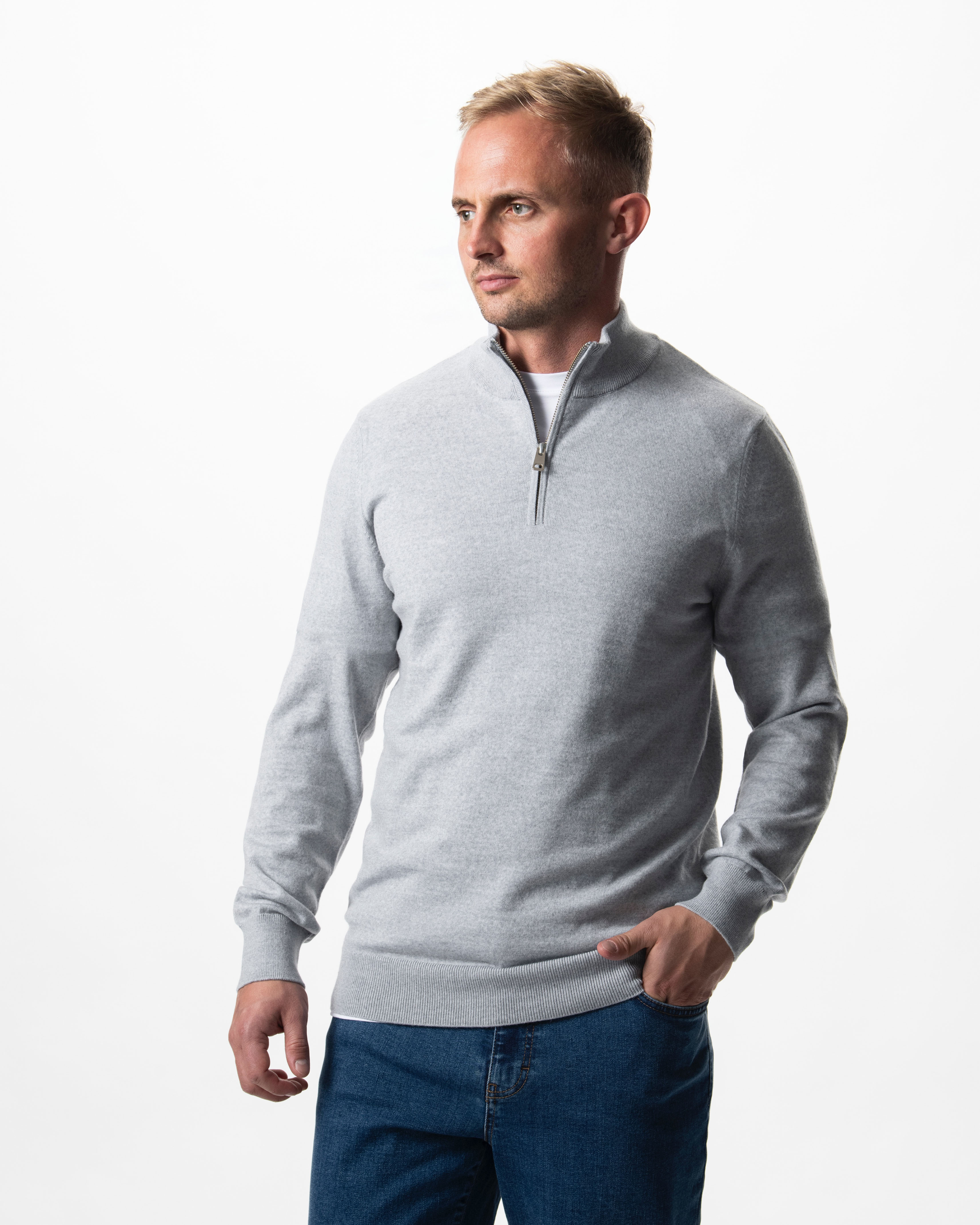 IOS TURTLE zip merino - LIGHT GREY MEL.