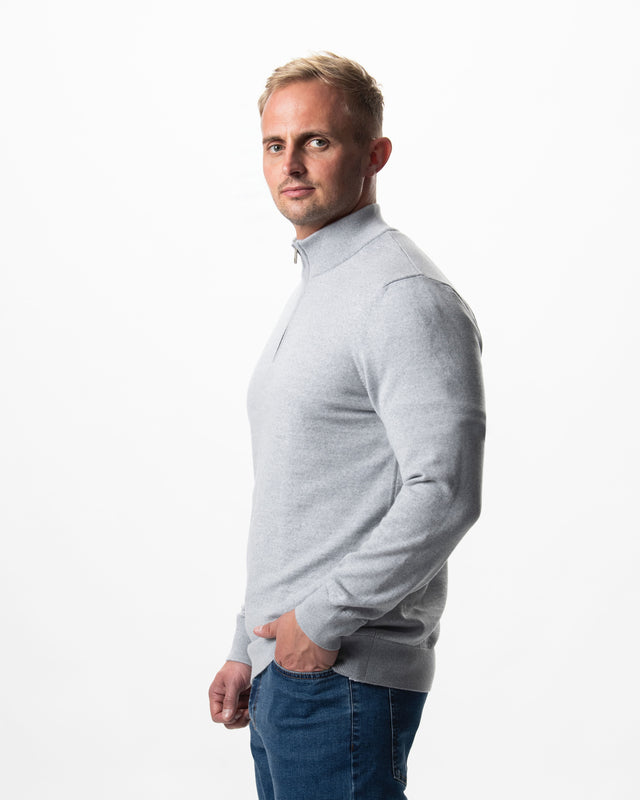 IOS TURTLE zip merino - LIGHT GREY MEL.