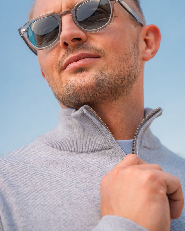 IOS TURTLE zip merino - LIGHT GREY MEL.