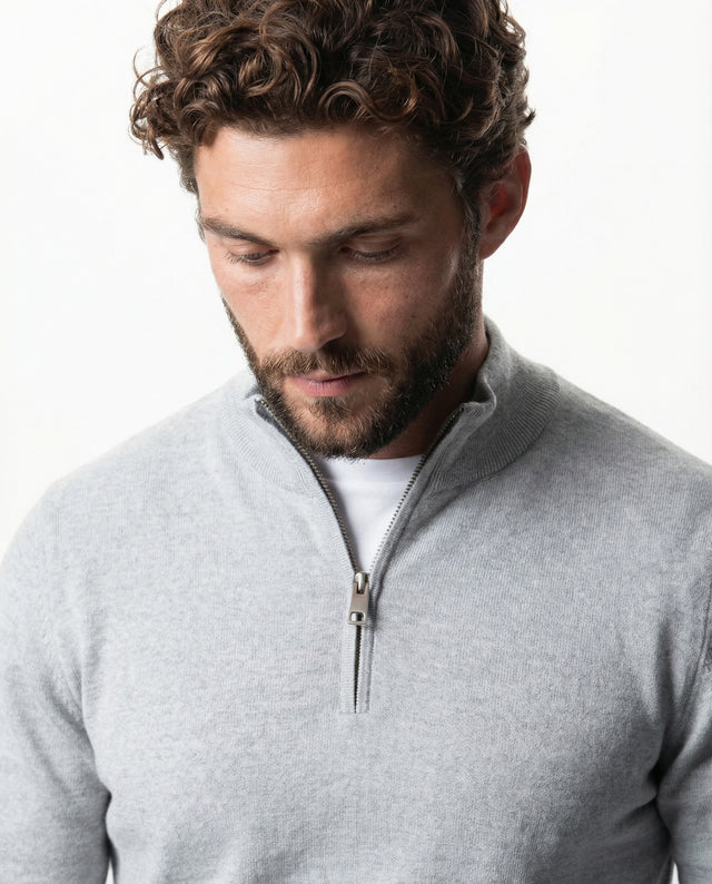 IOS TURTLE zip merino - LIGHT GREY MEL.