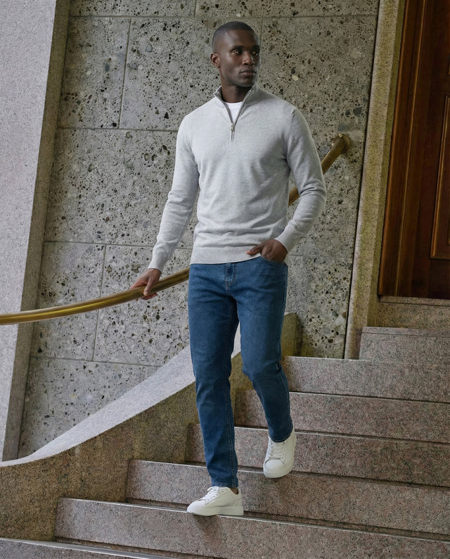 IOS TURTLE zip merino - LIGHT GREY MEL.