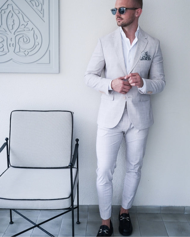 IOS PANTS modern - BEIGE KARO