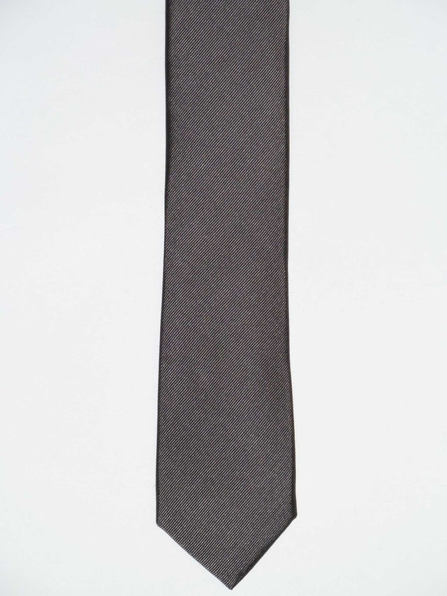 Tie 100% silk 6cm slim ribbed grey