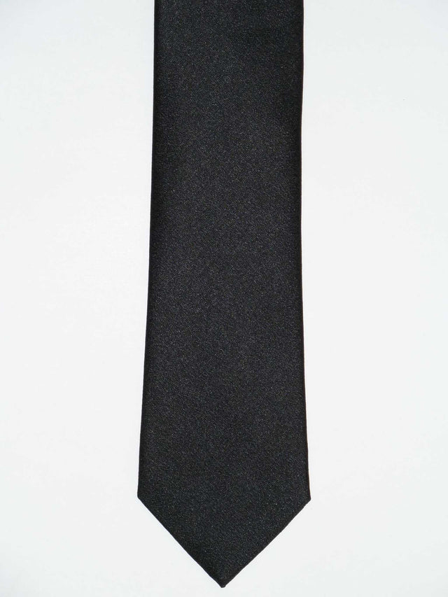 Krawatte 100% Seide 7.5cm offene Struktur Schwarz