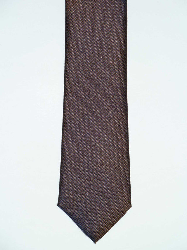 Tie 100% silk 7.5cm minimal structure light brown